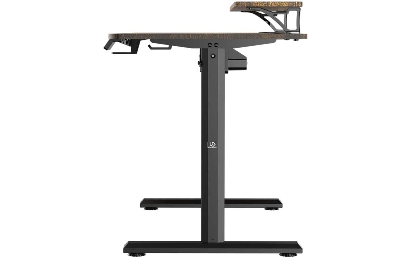 Ultradesk Higlander Gaming-Tisch – 120 × 60,5 cm, höhenverstellbar, braun, Stahl