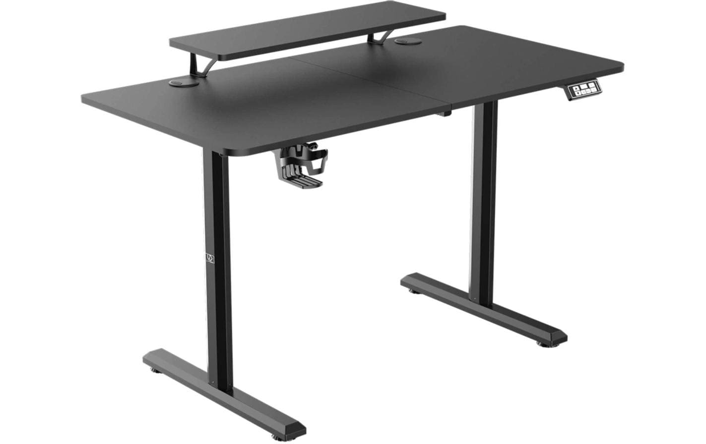 Ultradesk Highlander Gaming-Tisch – 120 × 60,5 cm, elektrisch höhenverstellbar, schwarz, Holz