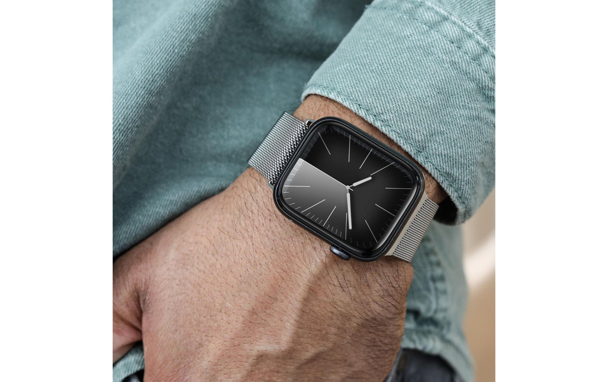Vonmählen Milanese Loop 2 – Silber, für Apple Watch 40 mm, 41 mm, 42 mm