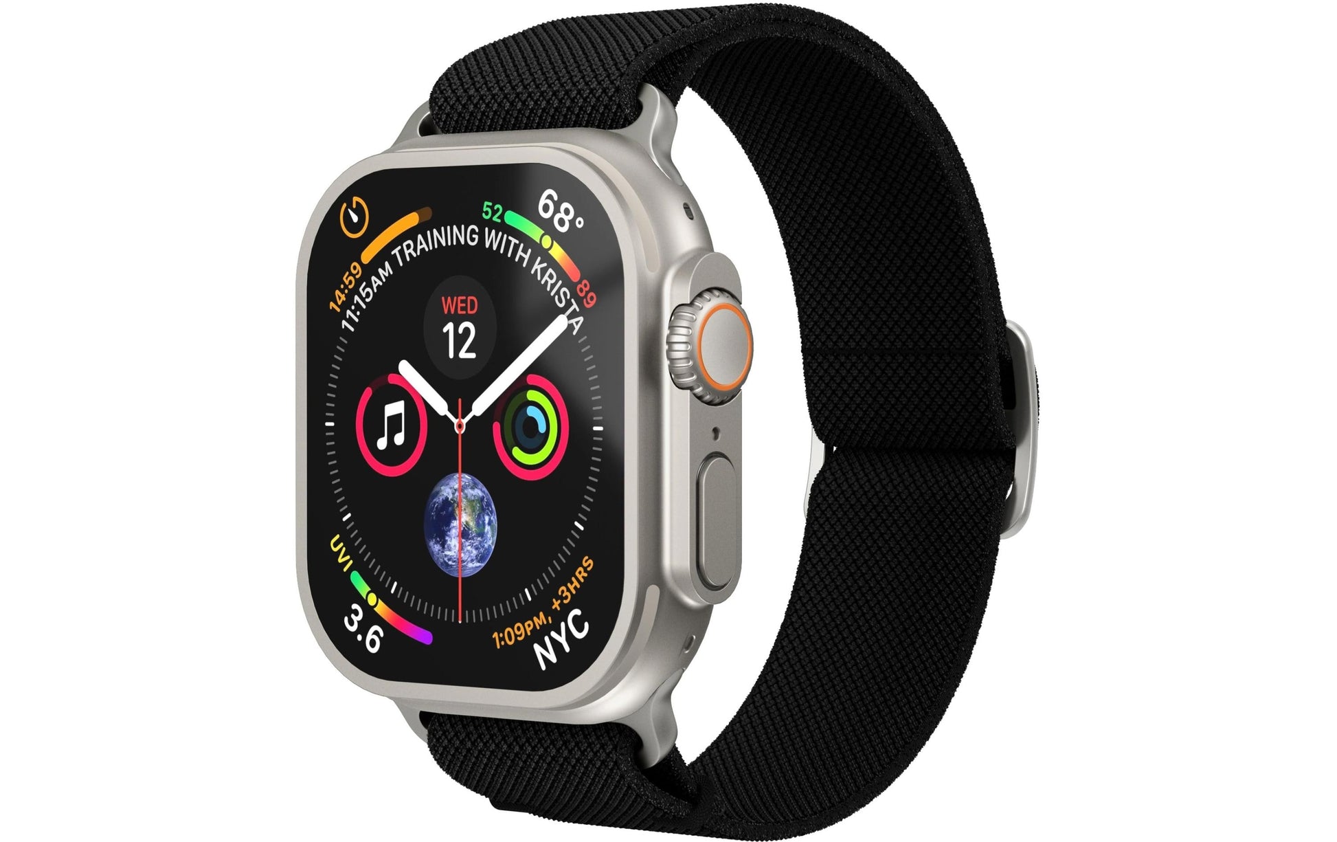 Vonmählen Classic Nylon Loop – Schwarz, für Apple Watch 40/41/42 mm