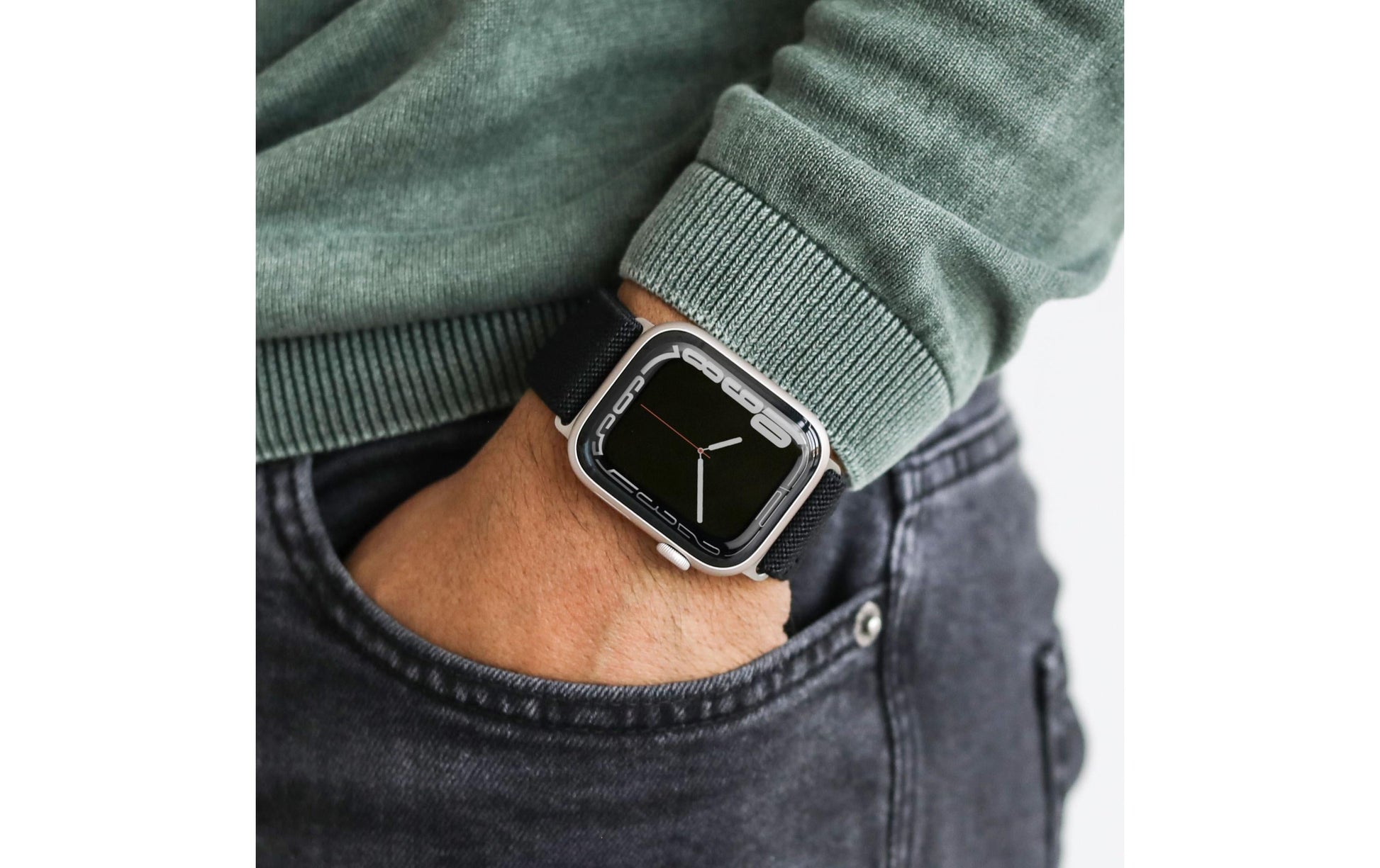 Vonmählen Classic Nylon Loop – Schwarz, für Apple Watch 40/41/42 mm