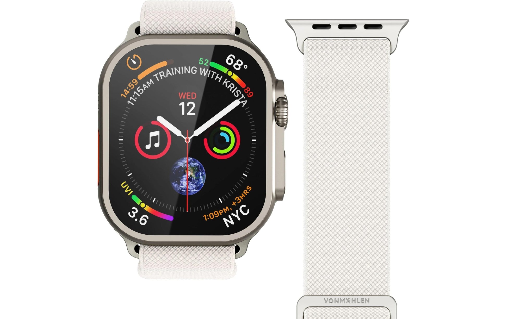 Vonmählen Classic Nylon Loop – Creme, für Apple Watch