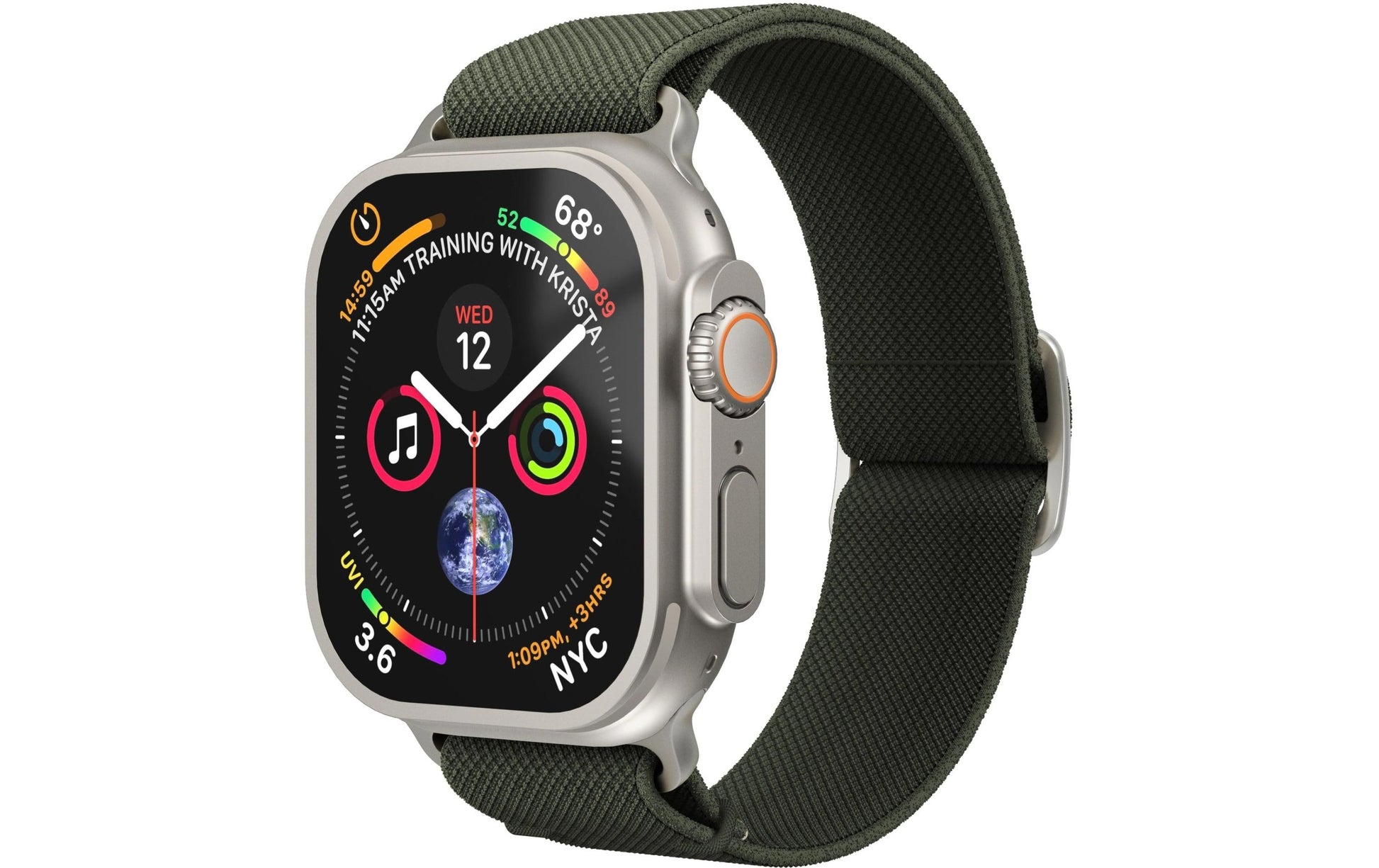 Vonmählen Classic Nylon Loop – Olive, für Apple Watch 40/41/42 mm