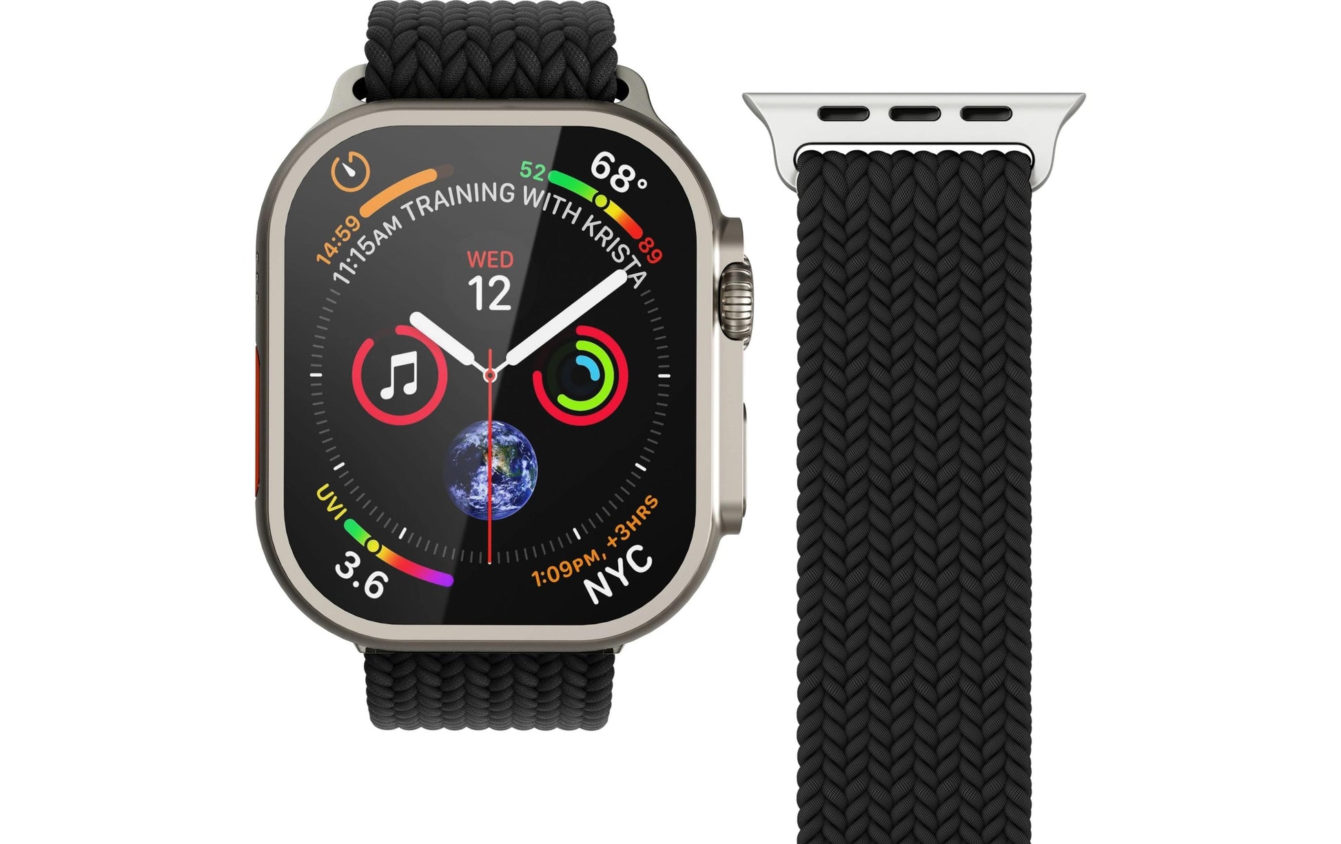Vonmählen Woven Loop – Armband – für Apple Watch (diverse Grössen), Schwarz, Nylon