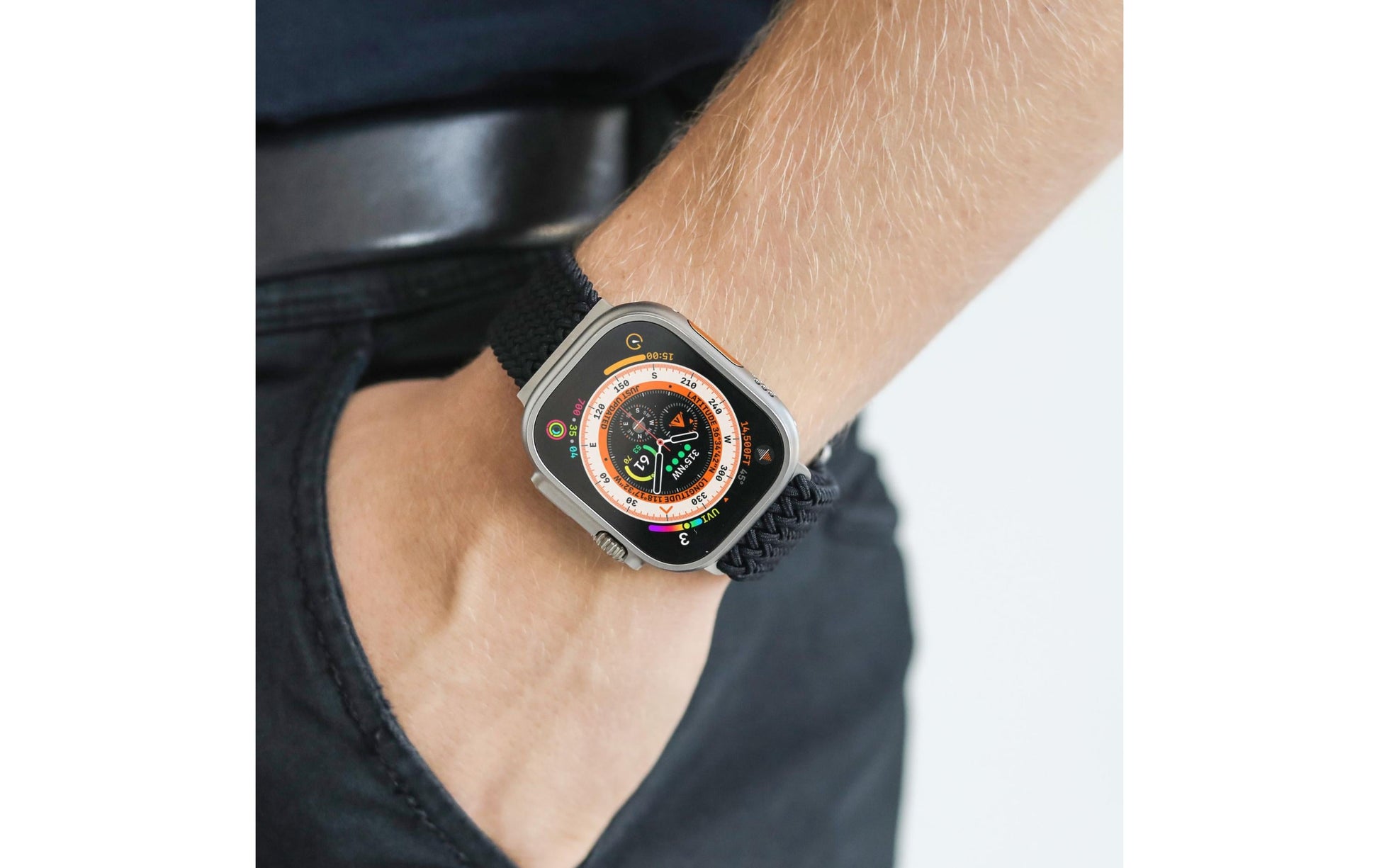 Vonmählen Woven Loop – Schwarz, für Apple Watch 40/41/42 mm