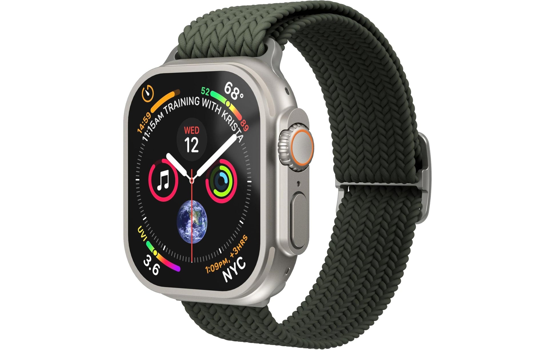 Vonmählen Woven Loop – Olive, für Apple Watch 44–49 mm