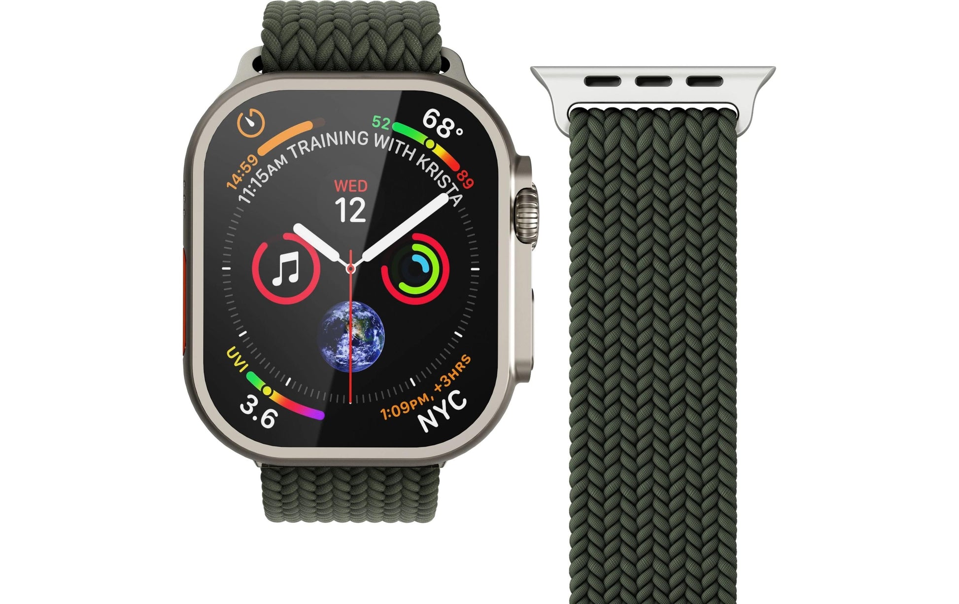 Vonmählen Woven Loop – Olive, für Apple Watch 44–49 mm