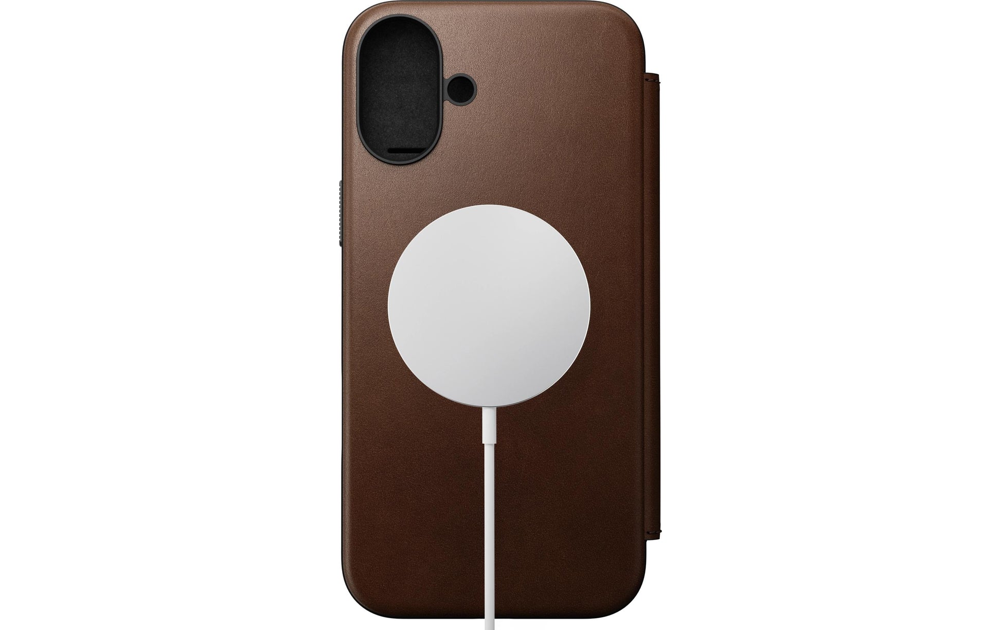 Nomad Booklet-Hülle – für Apple iPhone 16 Plus – Braun – Leder – MagSafe-kompatibel, mit Kartenfach