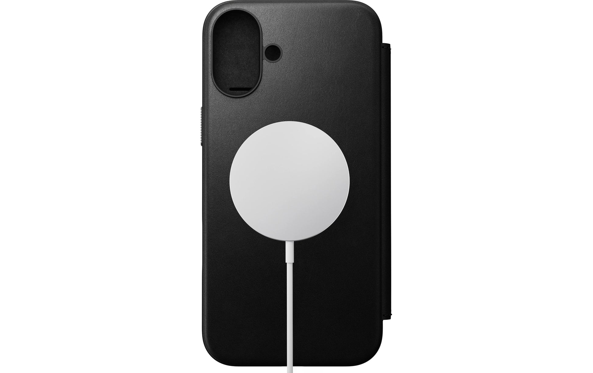 Nomad Booklet-Hülle – für Apple iPhone 16 Plus – schwarz – Leder – mit Kartenfach
