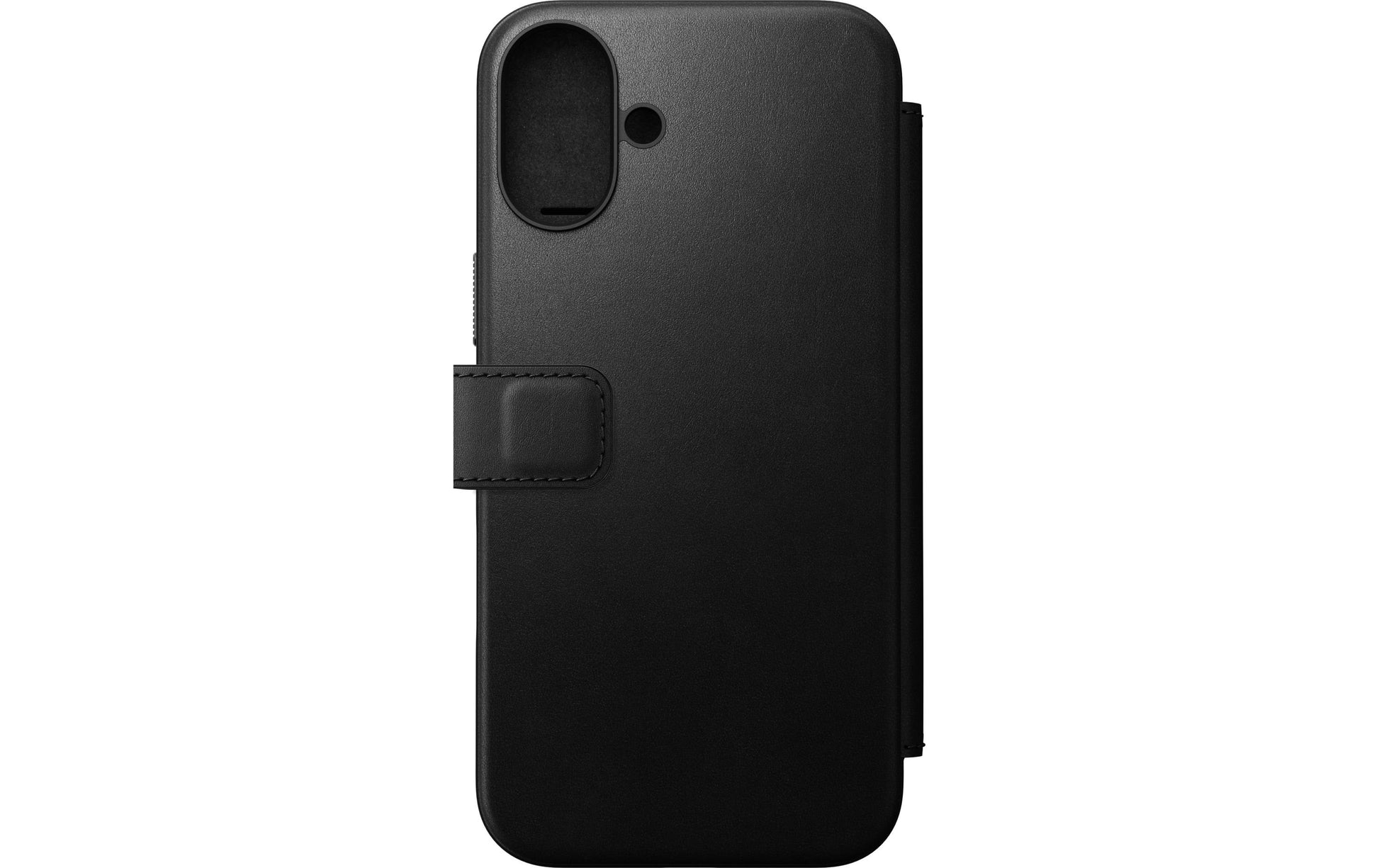 Nomad Booklet-Hülle – für Apple iPhone 16 Plus – schwarz – Leder – mit Kartenfach