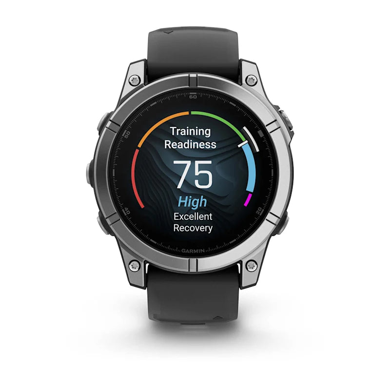 Garmin Fenix E – GPS-Smartwatch – 47 mm, 1,3" AMOLED, WLAN, Bluetooth, Gorilla Glass, 100 m, Silber/Schwarz