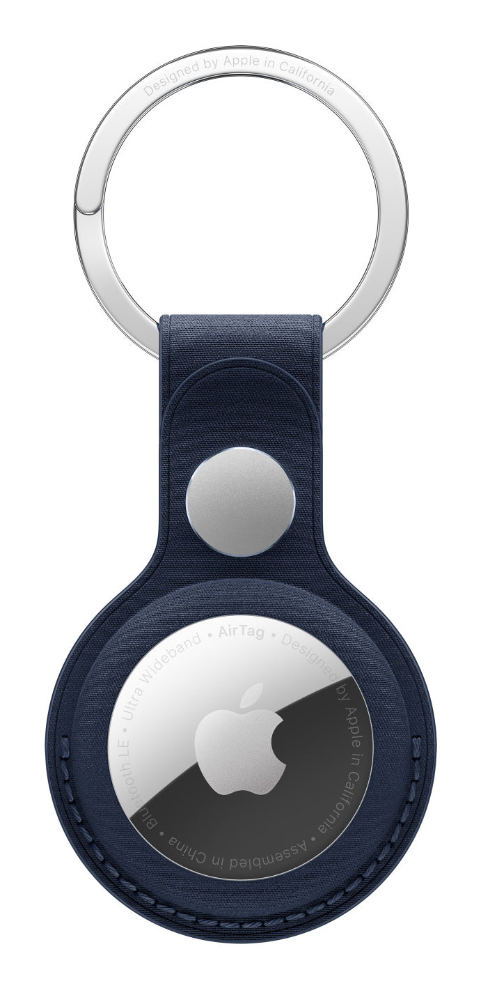 Apple AirTag-Schlüsselanhänger Fein gewoben für AirTag – Edelstahl, Blau
