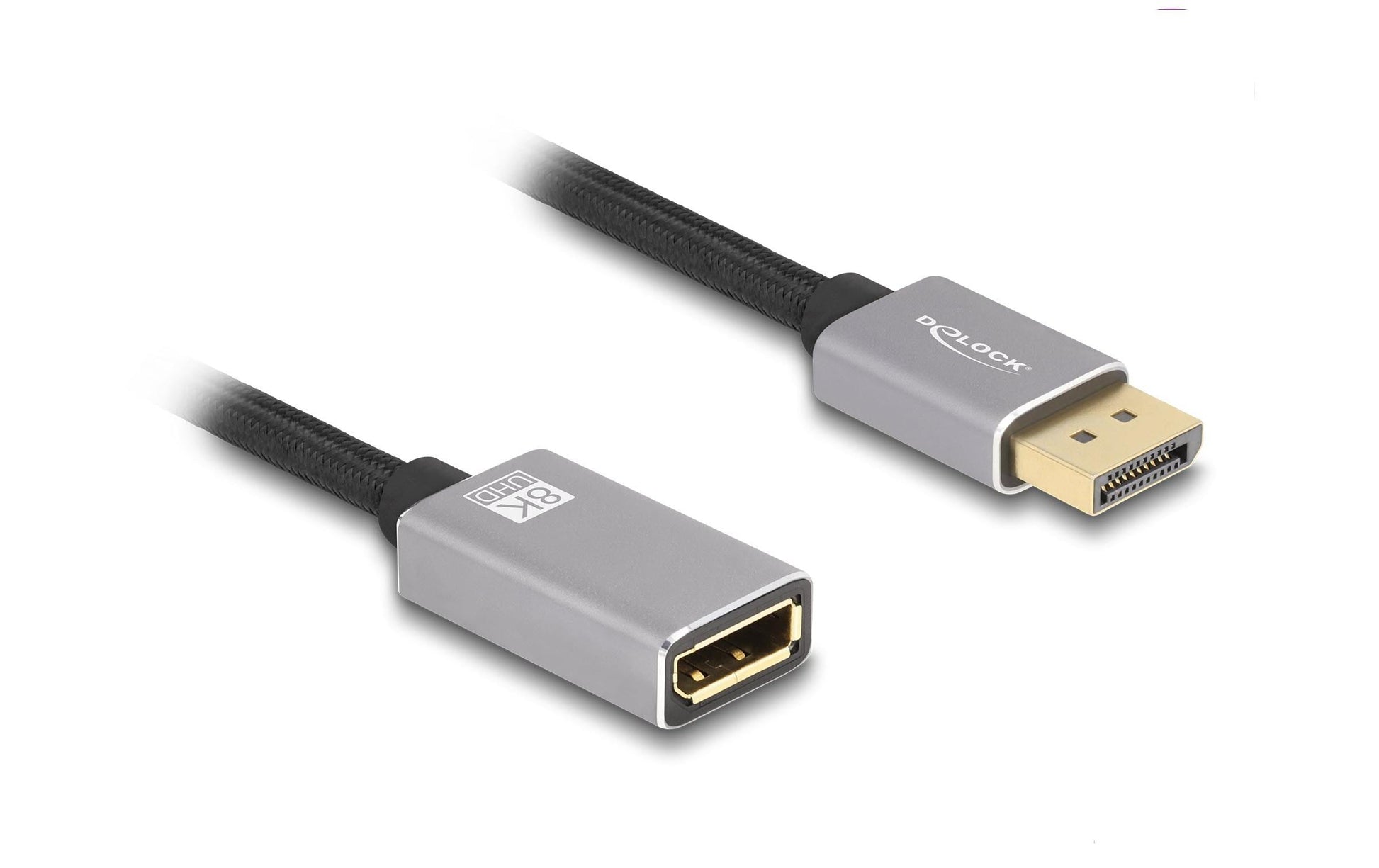 DeLOCK DisplayPort Verlängerung DP 1.4 8K 60 Hz – 2 m – Grau