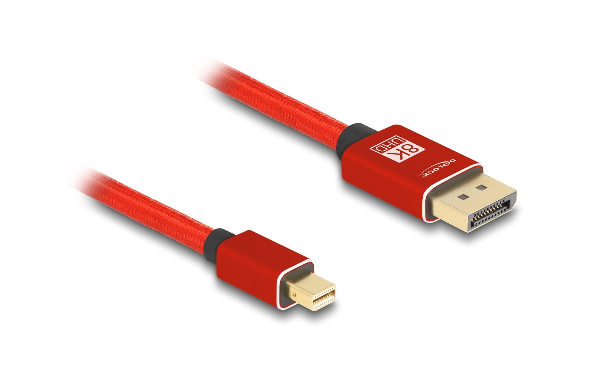 DeLOCK Mini-DisplayPort auf DisplayPort Kabel DP 1.4 8K 60 Hz – 3 m – Rot