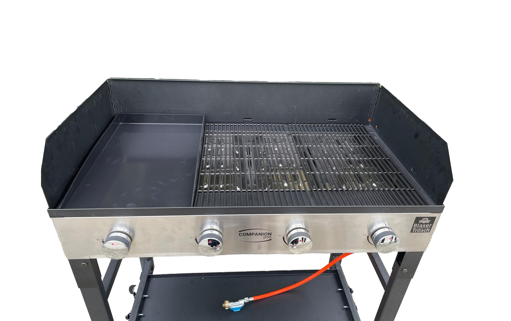 Blaser + Trösch Gastrogrill Companion Pro – 90 × 48 cm Grillfläche, 4 Brenner, 14,04 kW – Schwarz/Silber