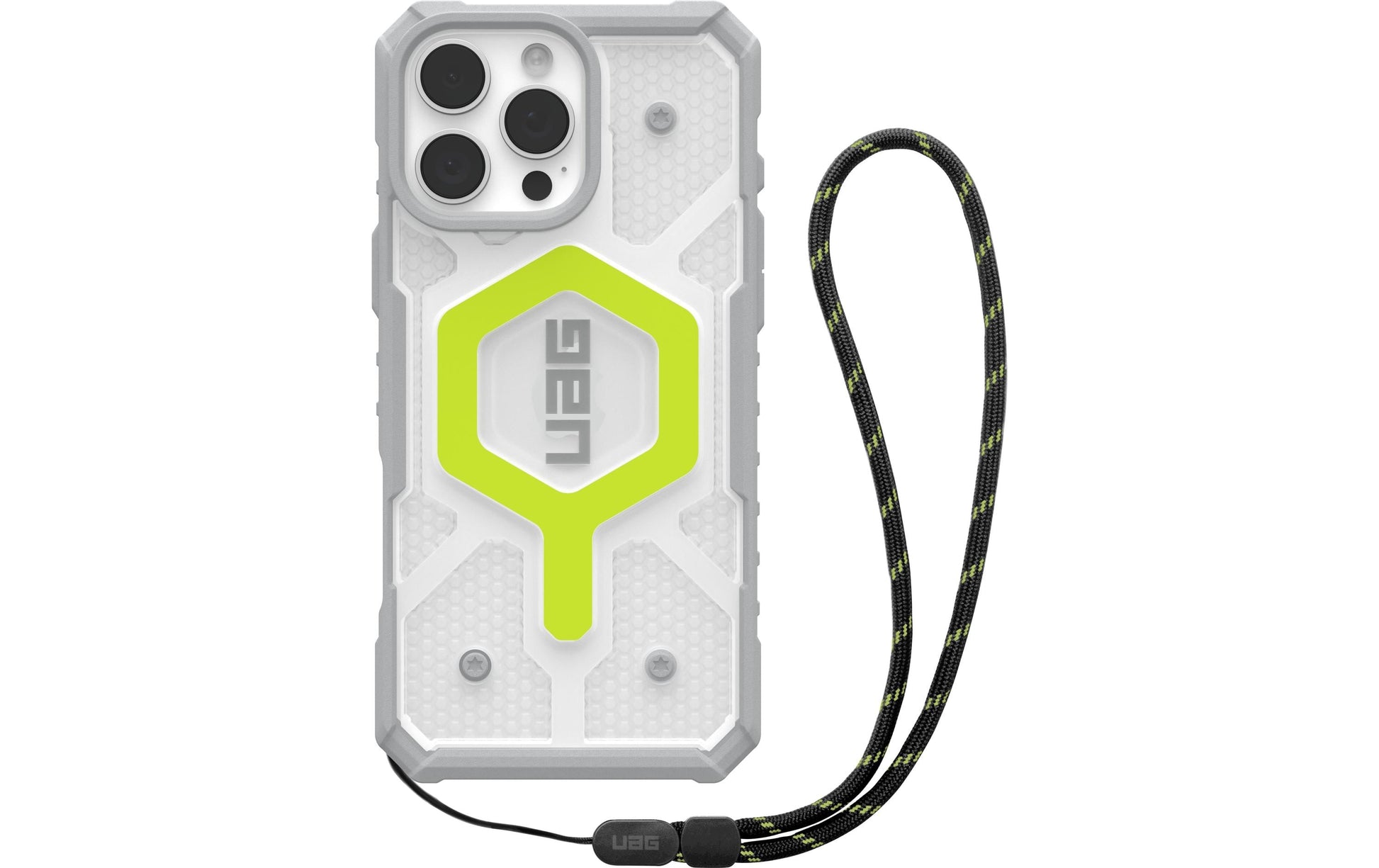 Urban Armor Gear UAG Pathfinder Rückcover – für Apple iPhone 16 Pro Max – Transparent, mit Trageschlaufe, bis 5,4 m sturzsicher