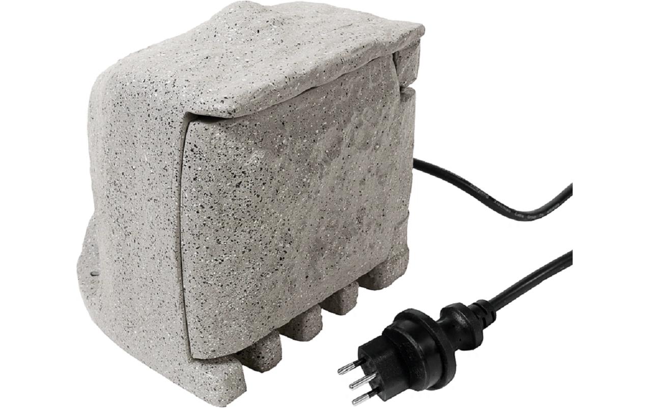 Steffen GardenLine Gartenstromverteiler, 4×T13, IP55, 3 m, mit 2 Schaltern, UV-beständig – grau