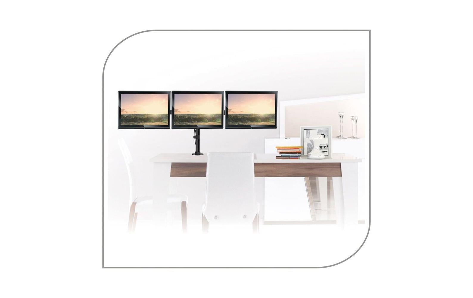 PureMounts PM-OFFICE-03 – Monitorarm Tischhalterung – 3 Monitore – 13–27" – VESA 75×75 mm – bis 8 kg/Monitor
