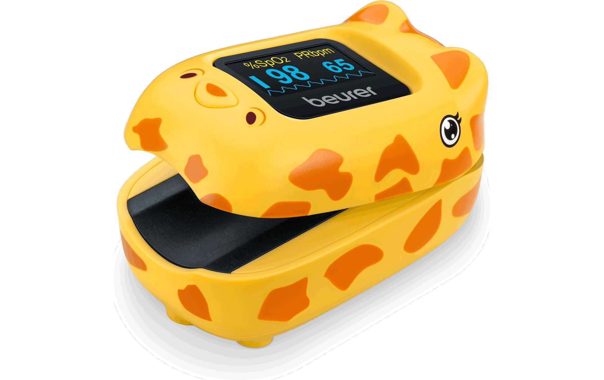 Beurer PO 13 Kids – Pulsoximeter – mit Display, Batteriebetrieb (AAA), für Kinder, Giraffe