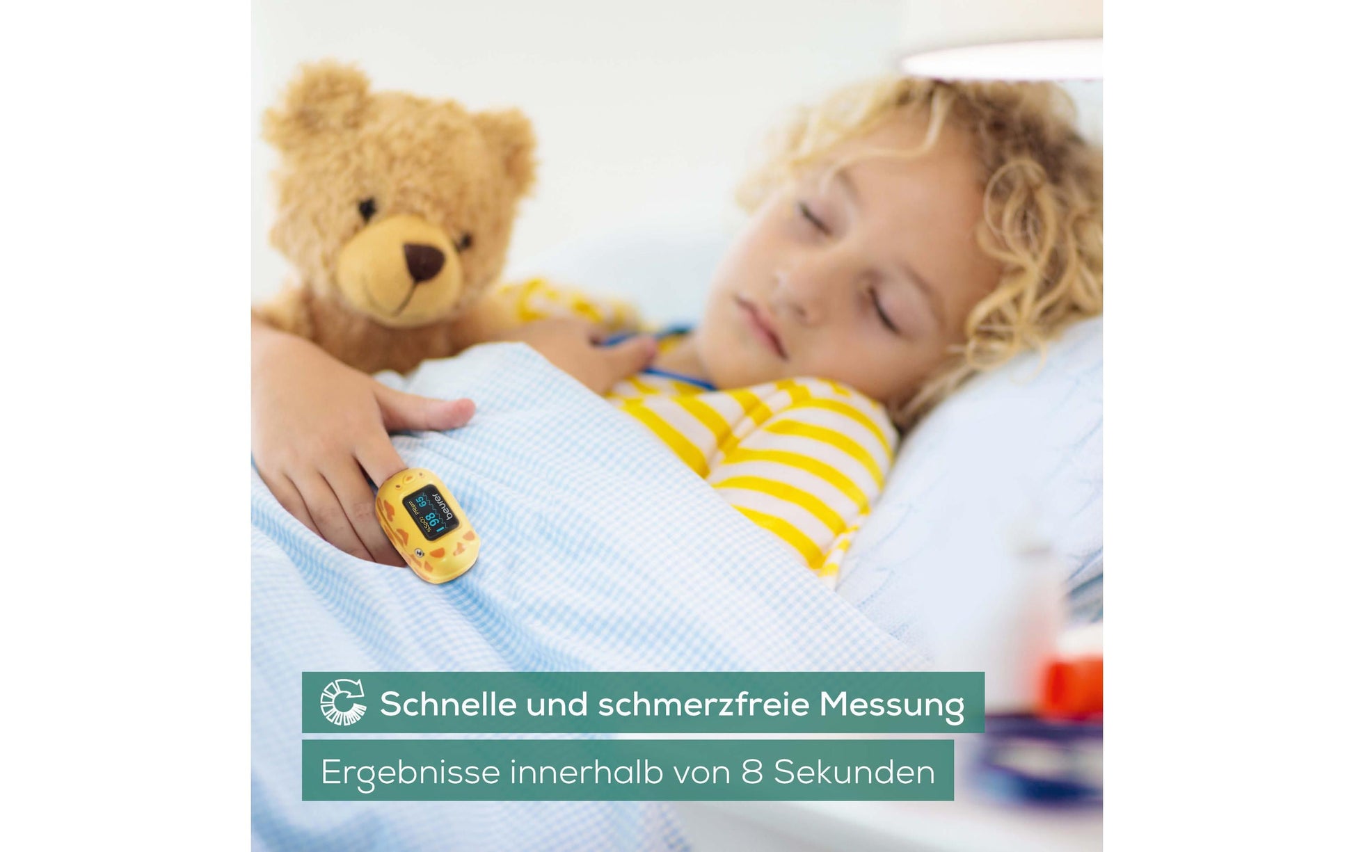Beurer PO 13 Kids – Pulsoximeter – mit Display, Batteriebetrieb (AAA), für Kinder, Giraffe