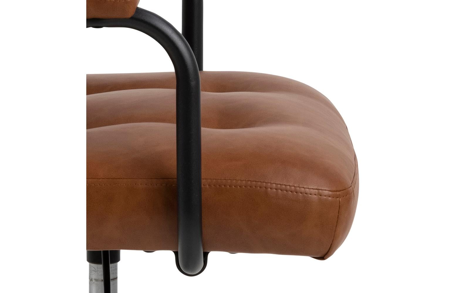 Actona AC Design Bürostuhl Cosmo – Kunstleder, Metallfuss, Braun