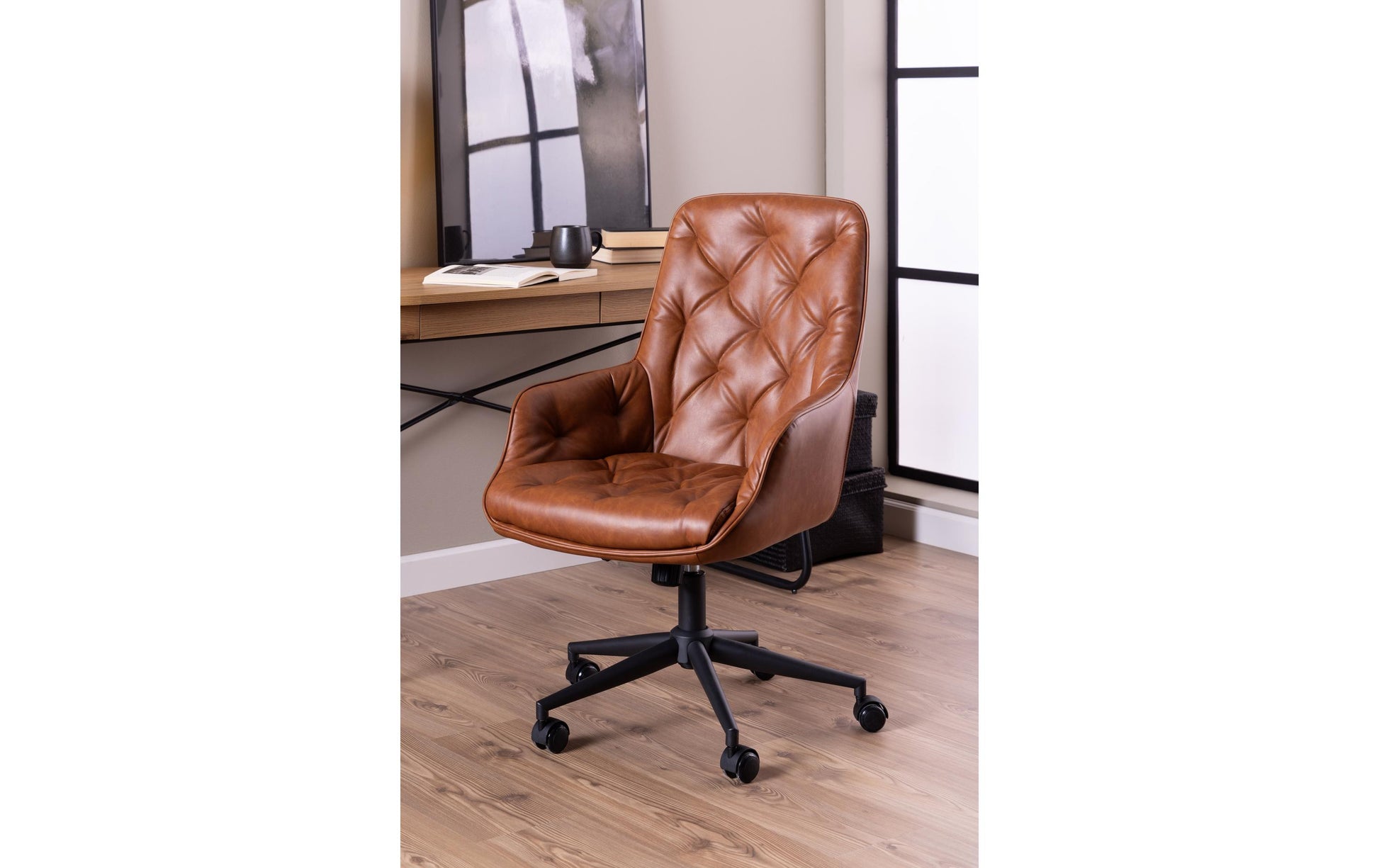 Actona AC Design Bürostuhl Erik – braun, Kunstleder