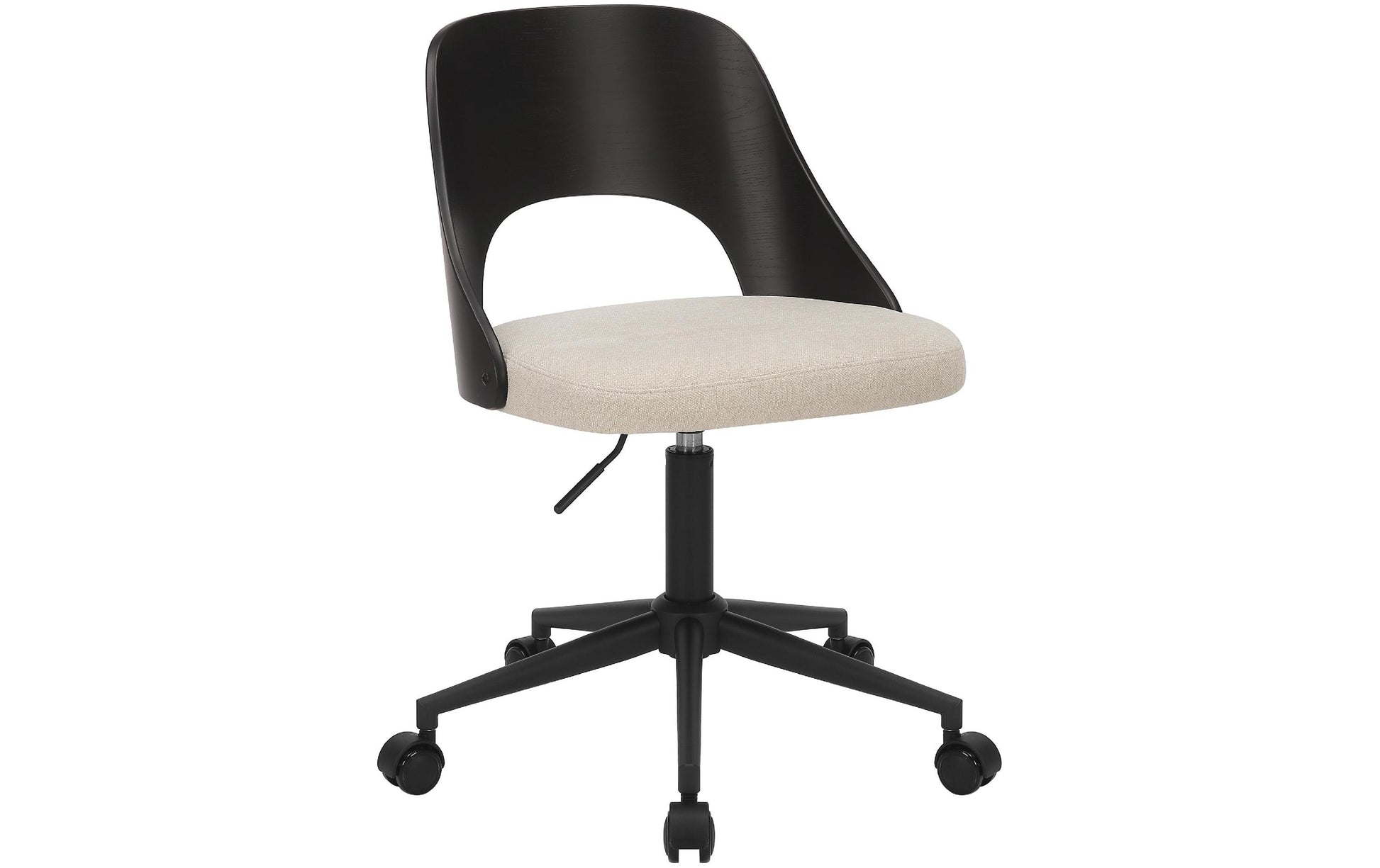 Actona AC Design Bürostuhl Lucy – schwarz/weiss, Holzrücken