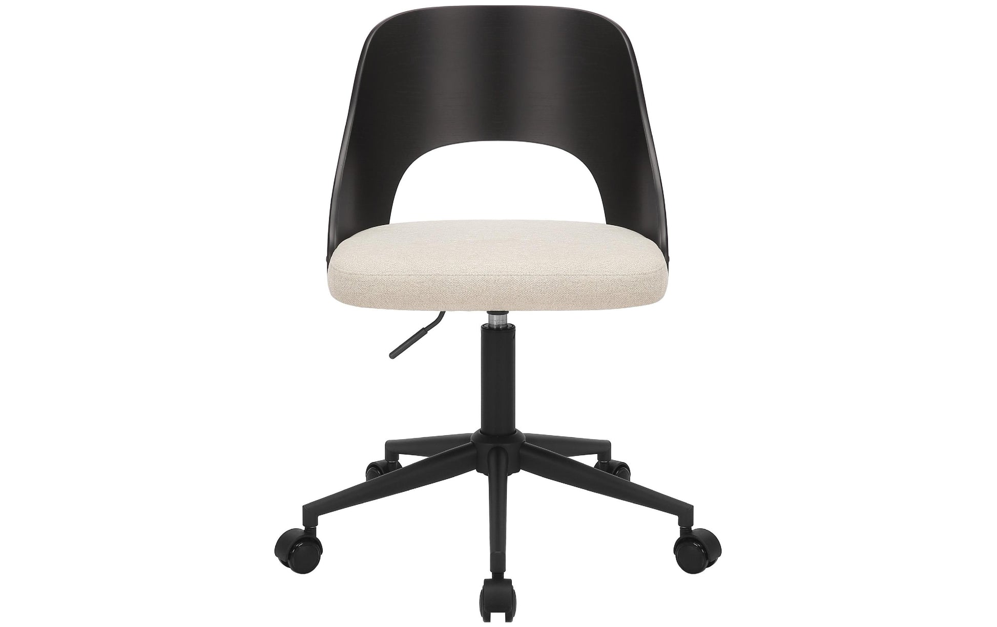 Actona AC Design Bürostuhl Lucy – schwarz/weiss, Holzrücken