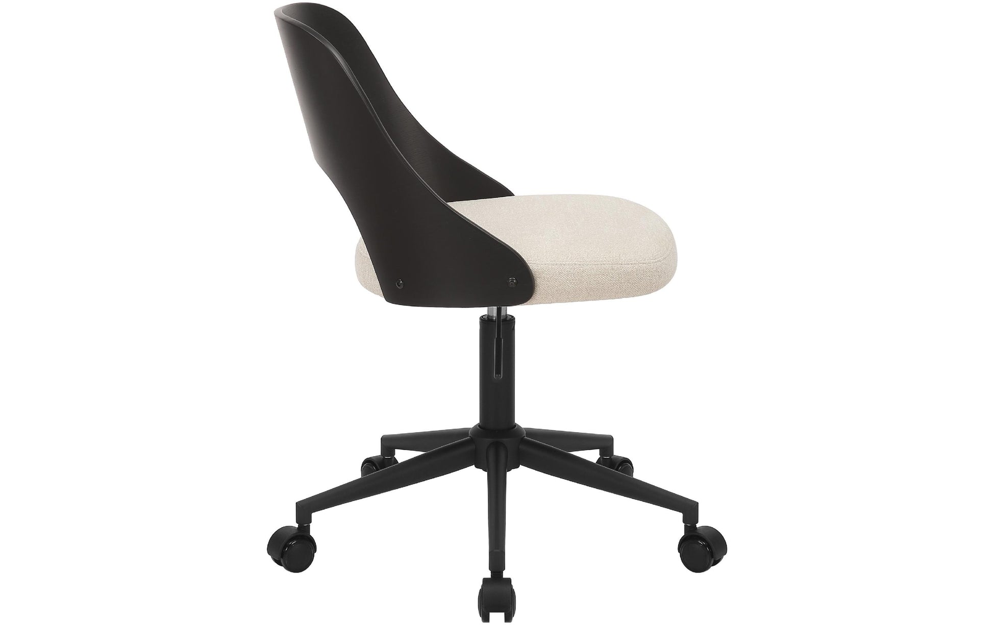 Actona AC Design Bürostuhl Lucy – schwarz/weiss, Holzrücken