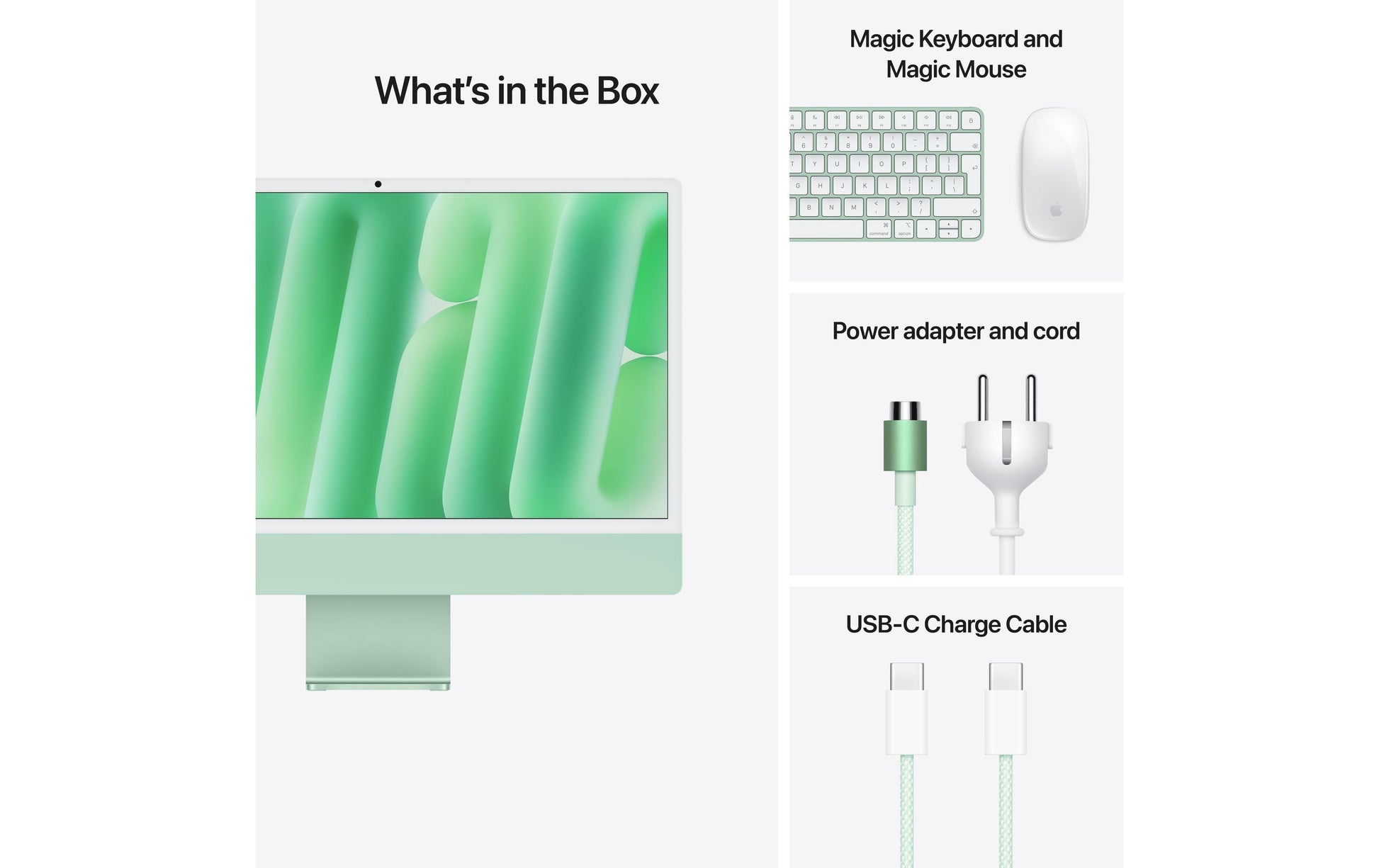 Apple 24 iMac (M4, 2 Ports), 16 GB RAM, 256 GB SSD, Grün – macOS Sequoia