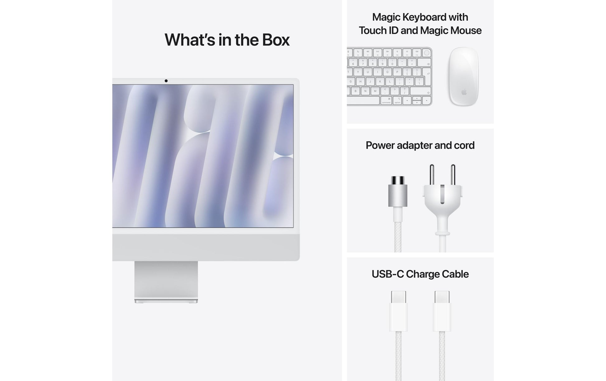 Apple iMac 24" (M4) All-in-One-PC – Wi-Fi, Ethernet, Bluetooth, Thunderbolt 4 – Netzstrom 100–240 V