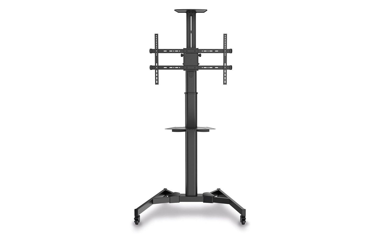 Puremounts PM-CART-70B – Trolley für 40", VESA 200×200, bis 50 kg, höhenverstellbar, schwarz