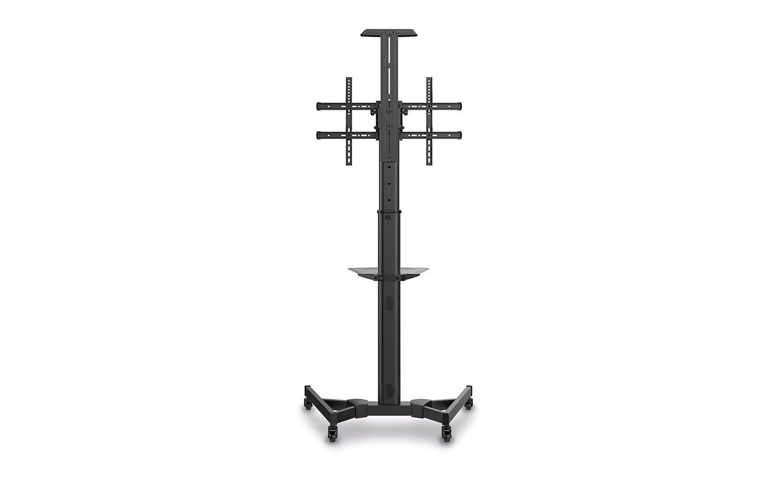 Puremounts PM-CART-70B – Trolley für 40", VESA 200×200, bis 50 kg, höhenverstellbar, schwarz