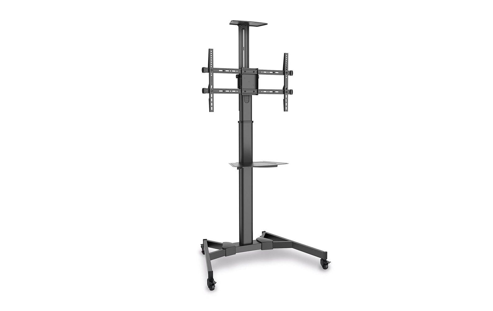 Puremounts PM-CART-70B – Trolley für 40", VESA 200×200, bis 50 kg, höhenverstellbar, schwarz