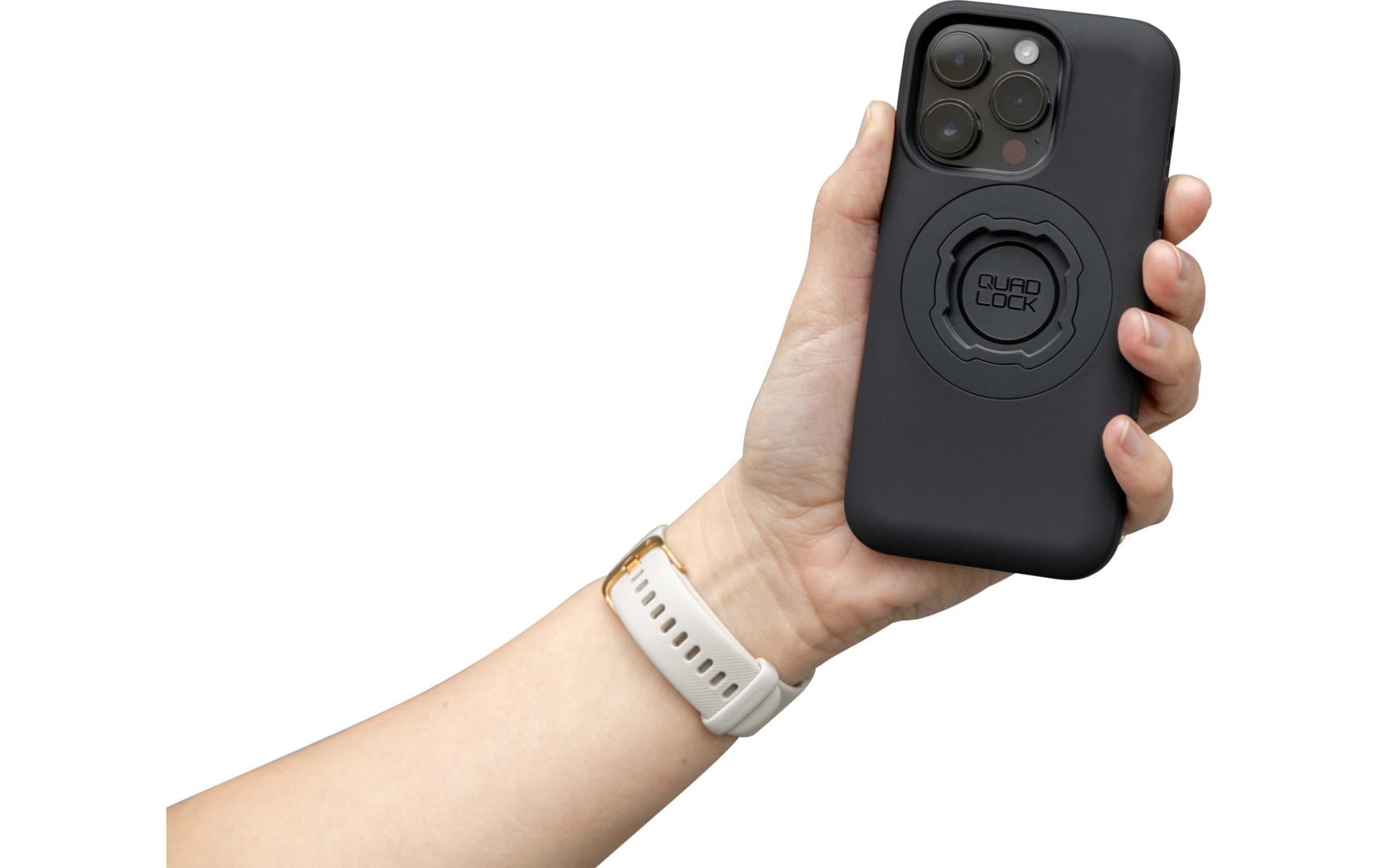 Quad Lock MAG Case Backcover – für Apple iPhone 16 Pro Max, MagSafe, PC+TPU+Mikrofaser, Schwarz
