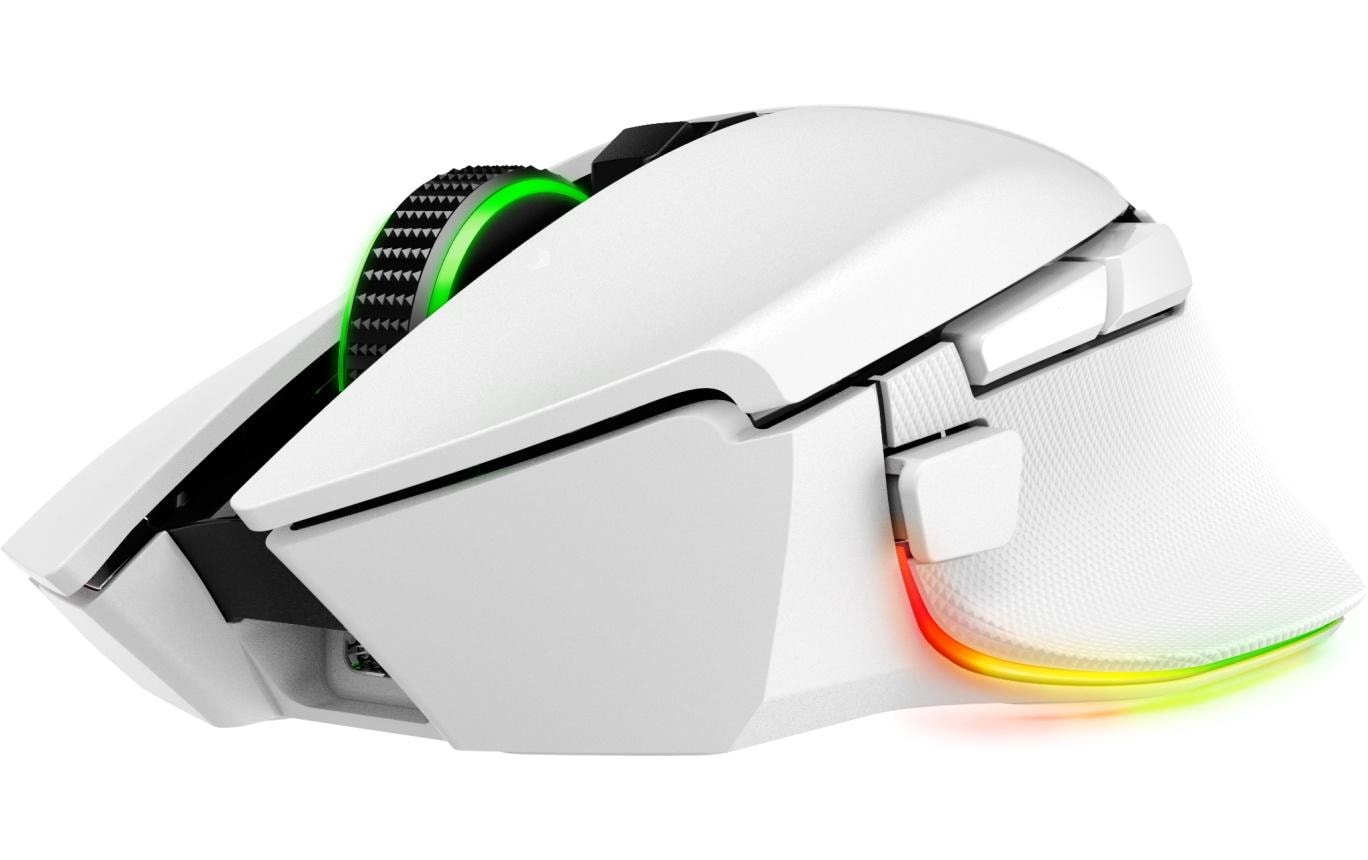 Razer Basilisk V3 Pro Gaming-Maus – kabellos, 35'000 dpi, 11 Tasten, für Rechtshänder, RGB-Beleuchtung, weiss