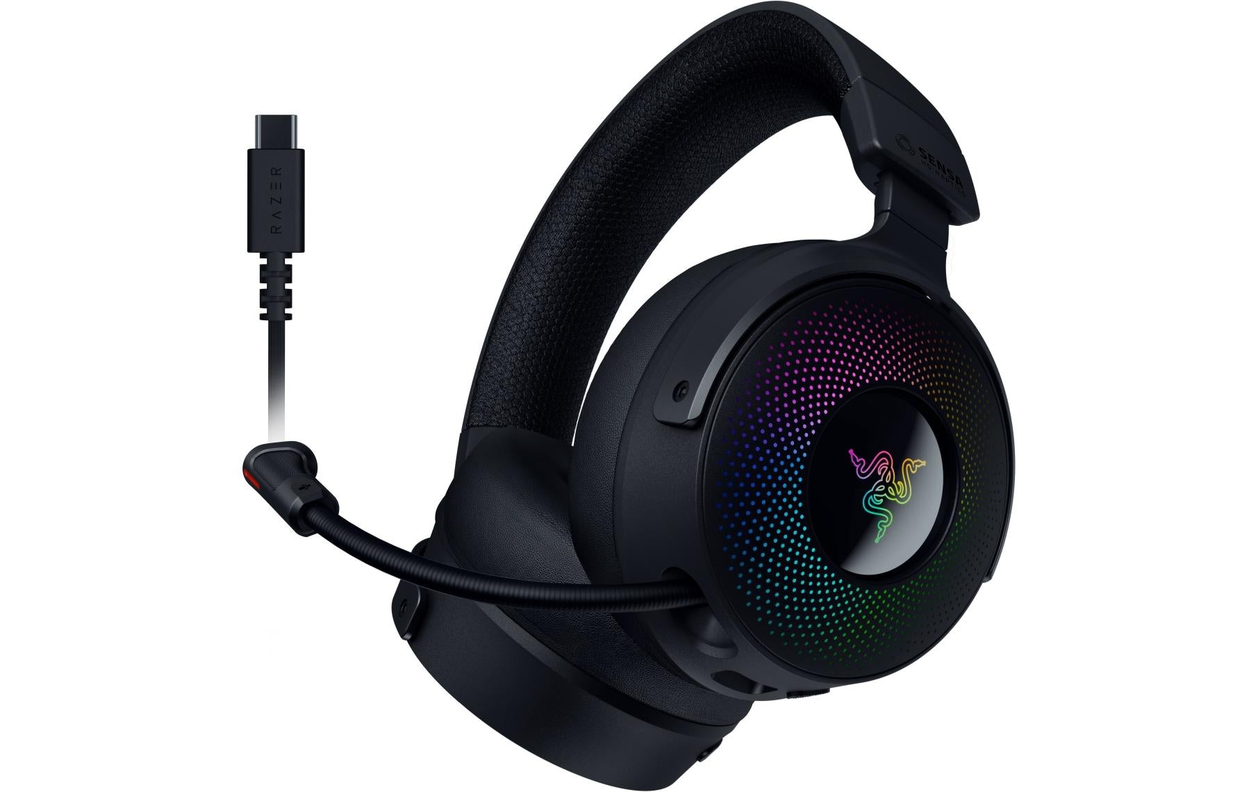 Razer Kraken V4 Pro – Gaming-Headset – USB-A, Surround-Sound, Boom-Mikrofon – Schwarz, für PS5/PC/Switch u. a.