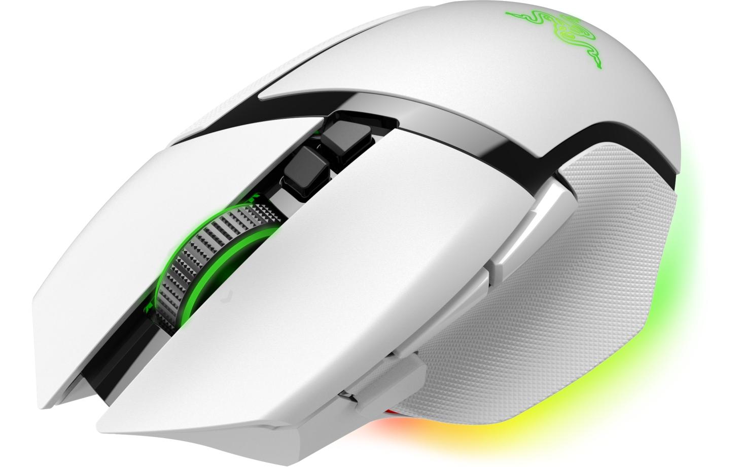 Razer Basilisk V3 Pro Gaming-Maus – kabellos, 35'000 dpi, 11 Tasten, für Rechtshänder, RGB-Beleuchtung, weiss