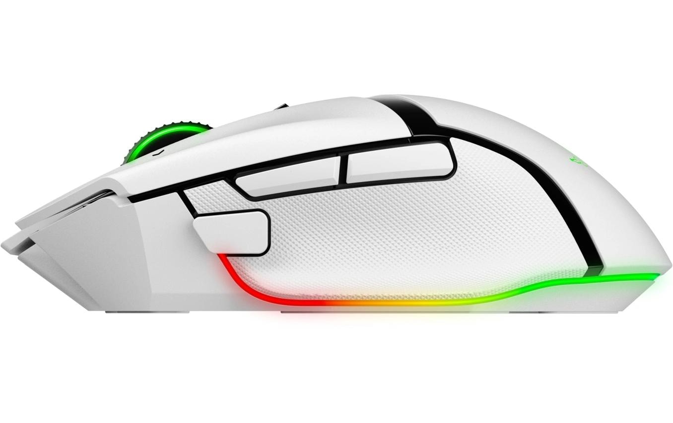 Razer Basilisk V3 Pro Gaming-Maus – kabellos, 35'000 dpi, 11 Tasten, für Rechtshänder, RGB-Beleuchtung, weiss