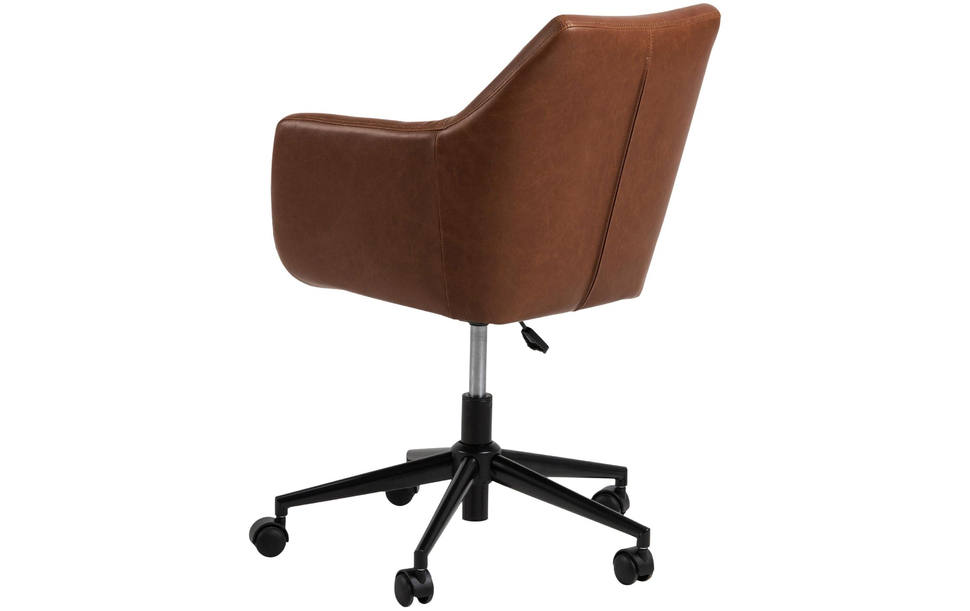 AC Design Nora Bürostuhl – Kunstleder – Braun, gepolsterte Armlehnen