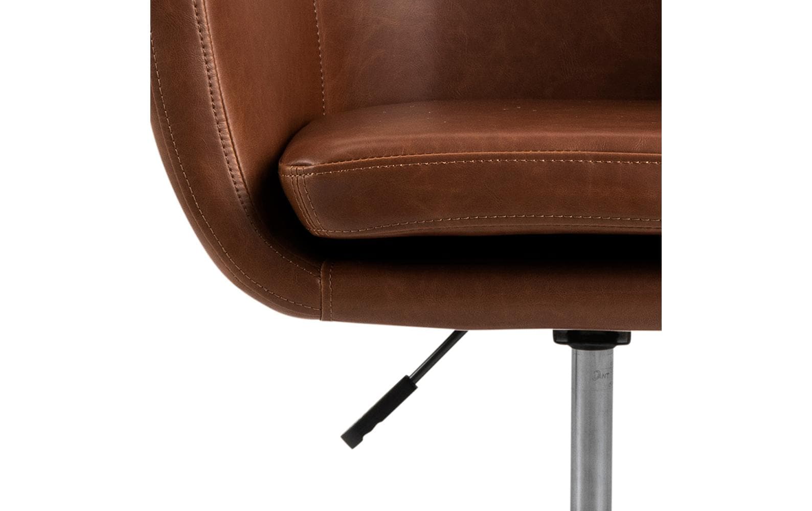 AC Design Nora Bürostuhl – Kunstleder – Braun, gepolsterte Armlehnen