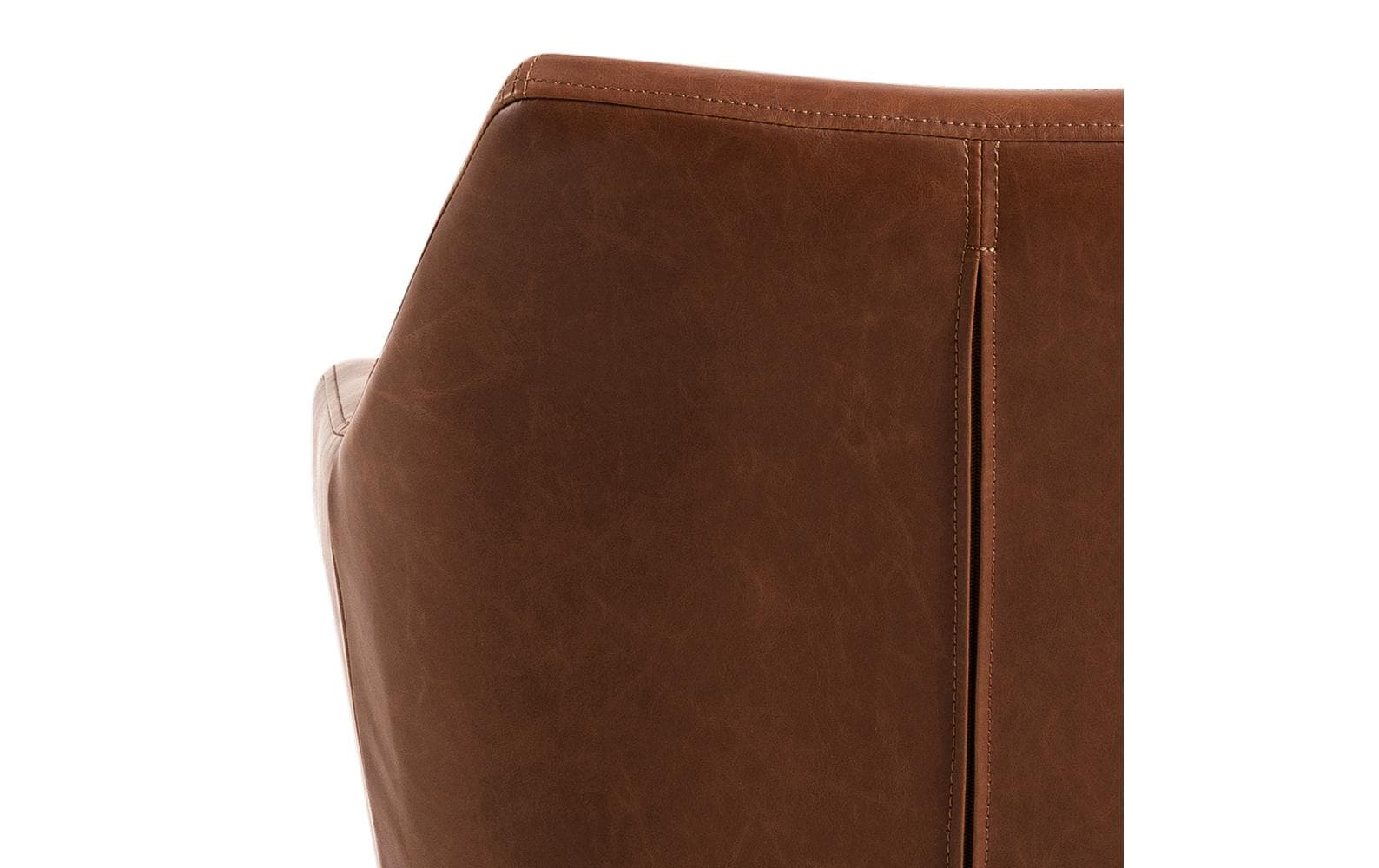 AC Design Nora Bürostuhl – Kunstleder – Braun, gepolsterte Armlehnen