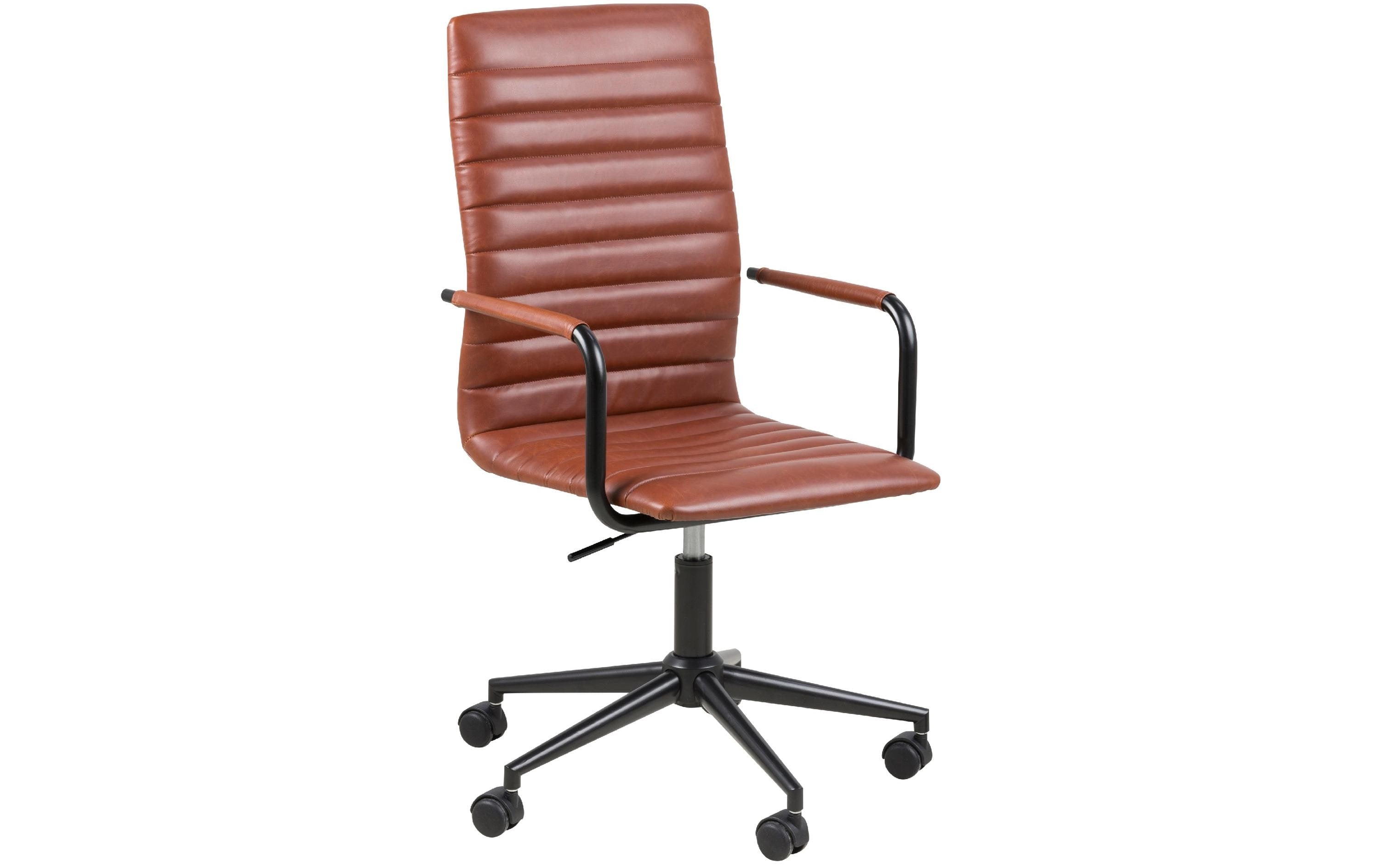 actona AC Design Bürostuhl Winslow – schwarz, Kunstleder, Metallgestell