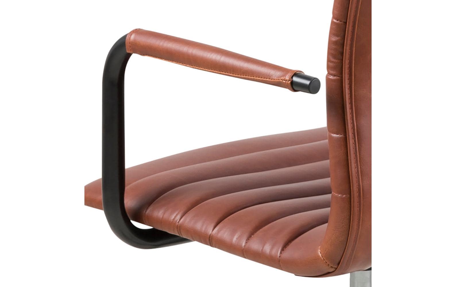 actona AC Design Bürostuhl Winslow – schwarz, Kunstleder, Metallgestell