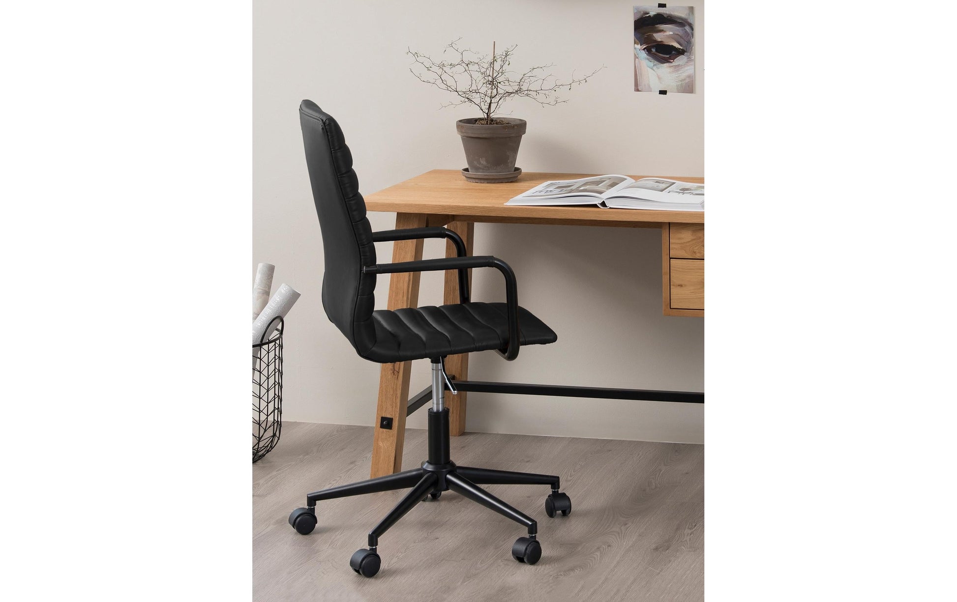 Actona AC Design Bürostuhl Winslow – Kunstleder, schwarz