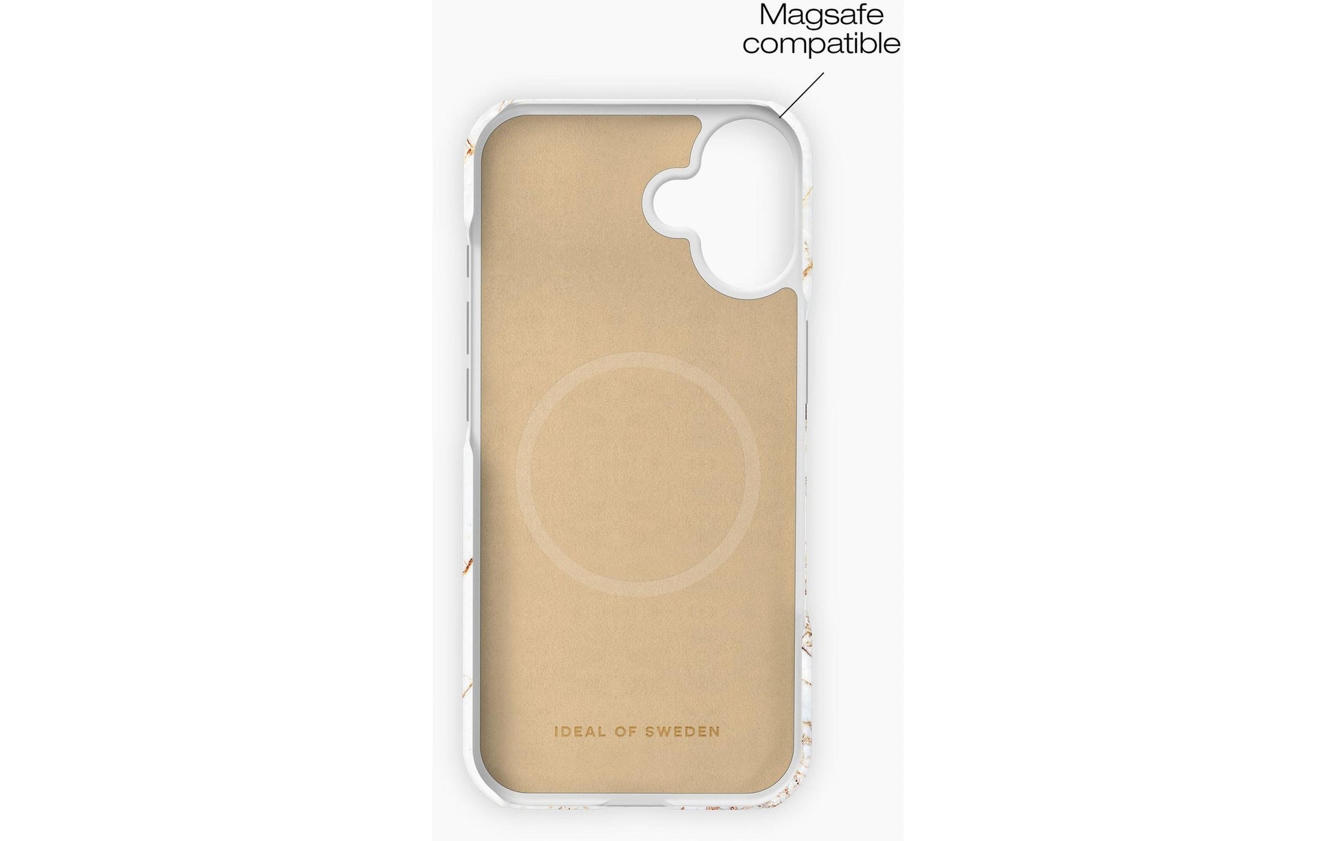 iDeal of Sweden Backcover – für Apple iPhone 16 – Carrara Gold – Polyester, MagSafe-kompatibel