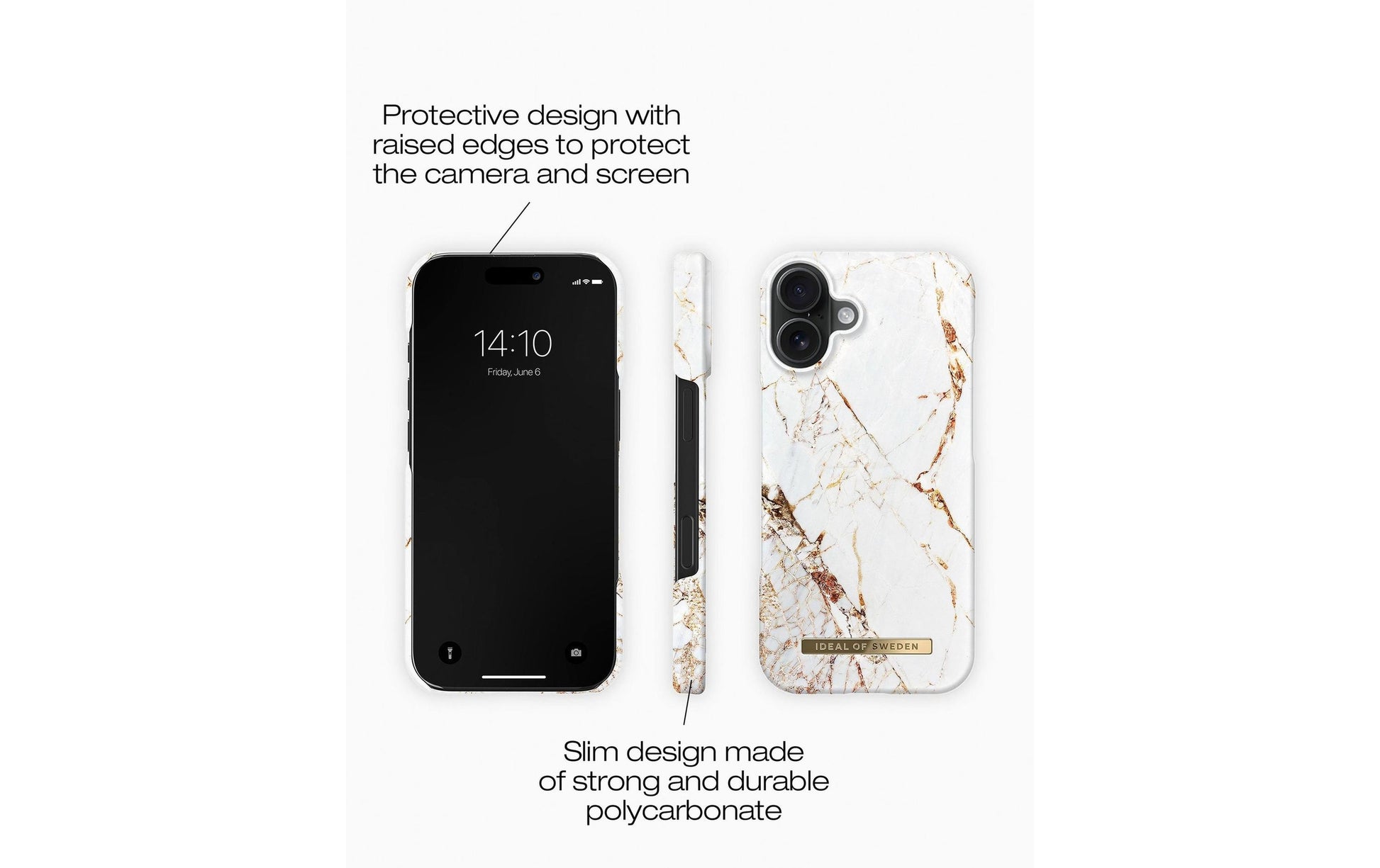 iDeal of Sweden Backcover – für Apple iPhone 16 – Carrara Gold – Polyester, MagSafe-kompatibel