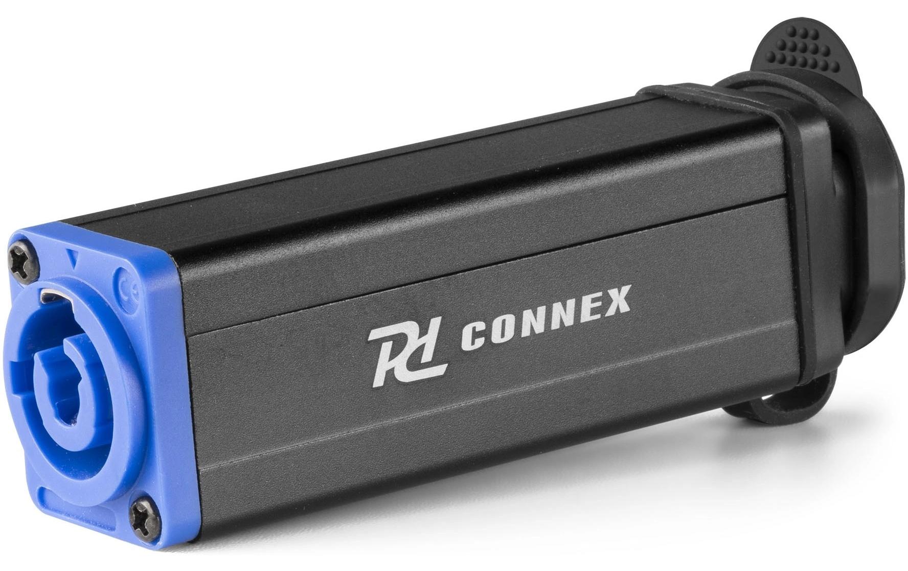PD-Connex PSB20 Powercon Splitter IN zu TR Out – 20 A, Montagekupplung, IP65, Aluminium, Schwarz