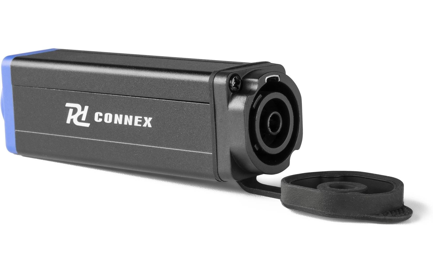 PD-Connex PSB20 Powercon Splitter IN zu TR Out – 20 A, Montagekupplung, IP65, Aluminium, Schwarz