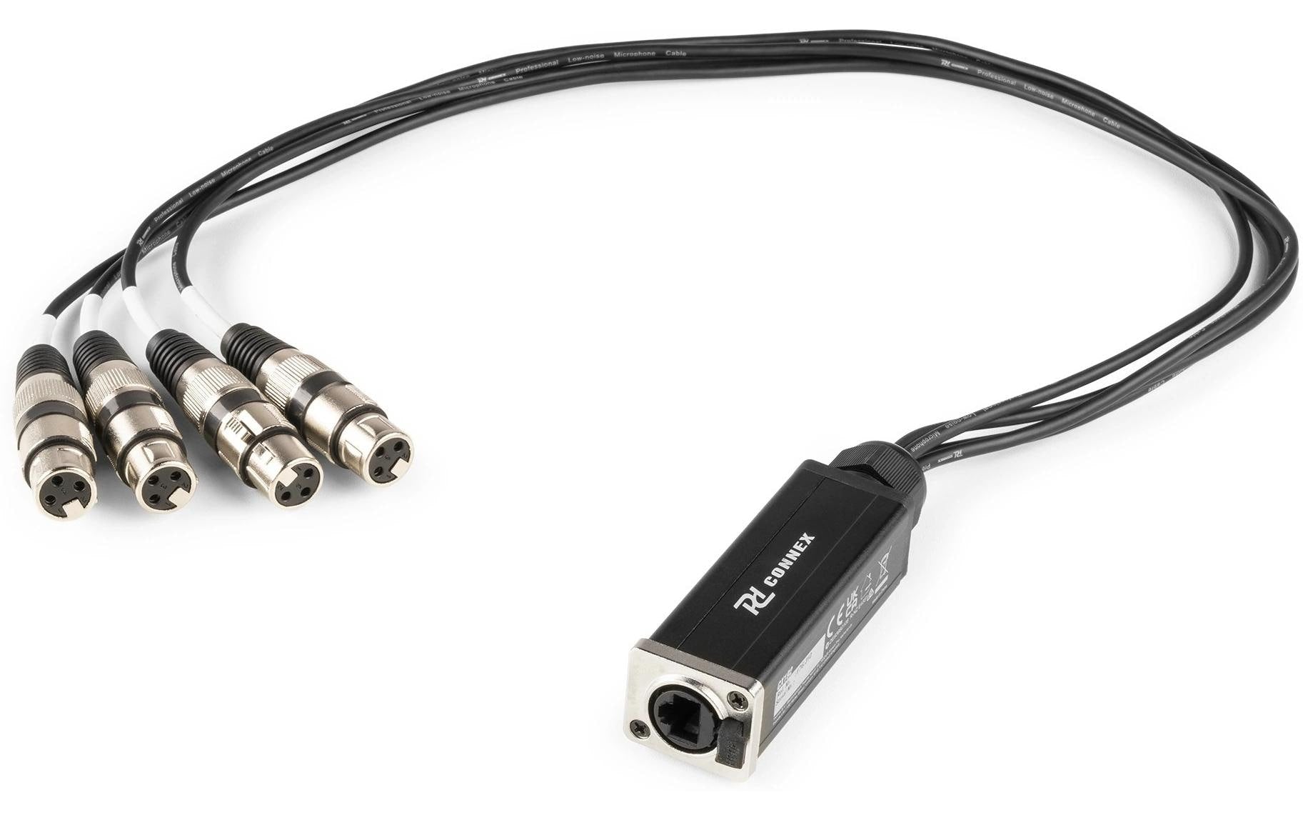 PD-Connex CX192 Adapter RJ-45 zu 4× XLR (3-pol, Buchse) – 0,7 m, DMX – Schwarz